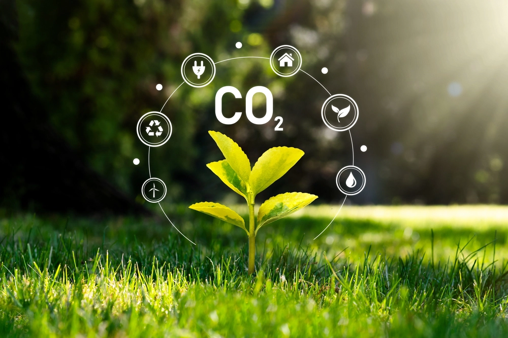 Dioxyde de carbone, émissions de CO2, concept d'empreinte carbone